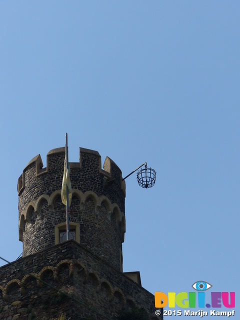 FZ017840 Firebasked over Rheinstein Castle